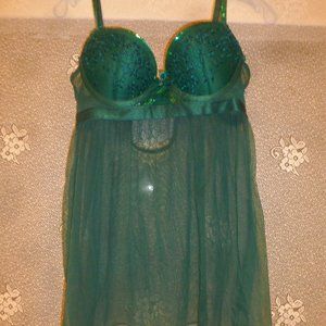 DREAMGIRL Flirty Mesh & Lace Babydoll Cute lingerie top  Sz S